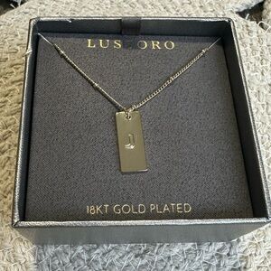 Lussoro 18k Gold Plated Sterling Silver Women's Initial J Necklace